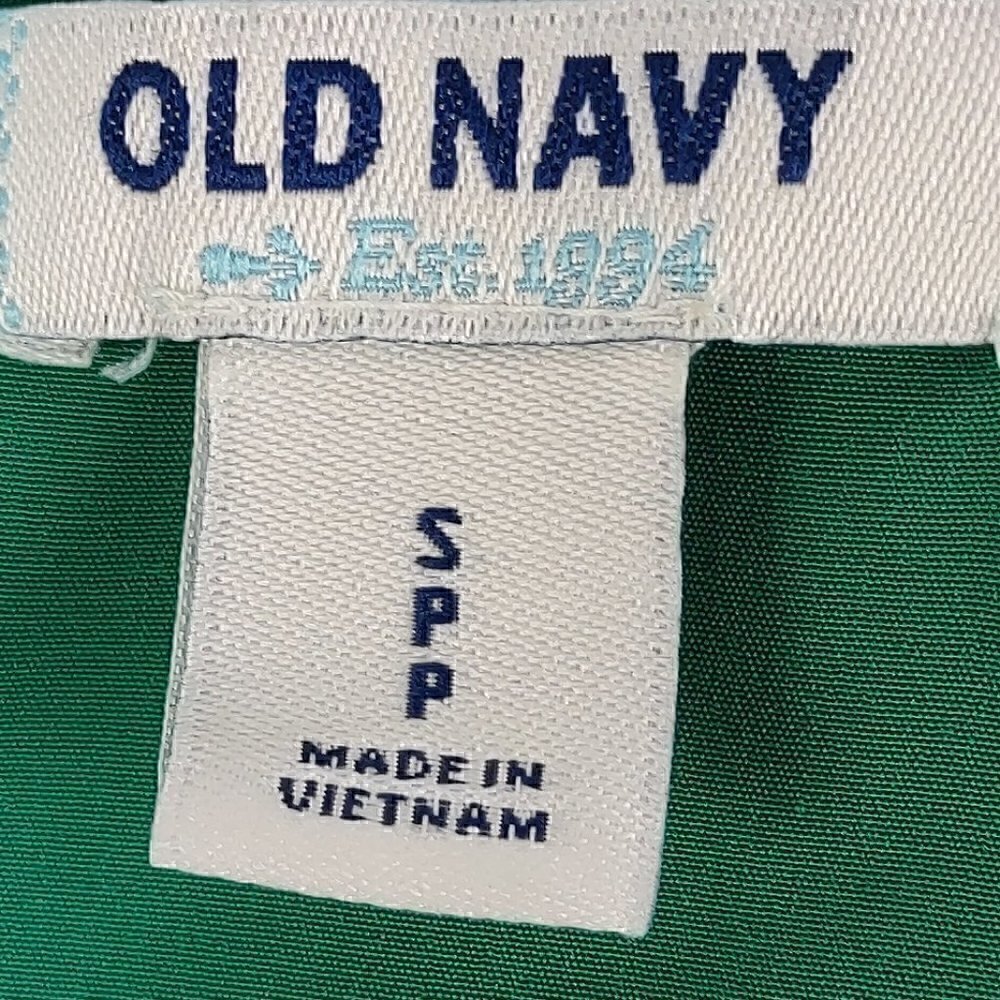 Old Navy Green Scoop Neck, Elastic Around Back Of Waist, Lined. Dress. Size S/P - Picture 9 of 11